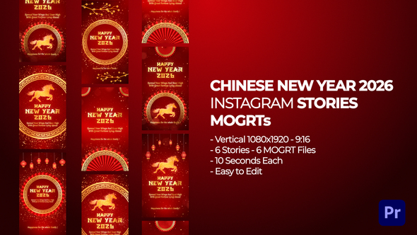 Chinese New Year 2026 Instagram Stories MOGRTs