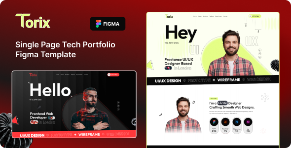 Torix – Single Page Tech Portfolio Figma Template