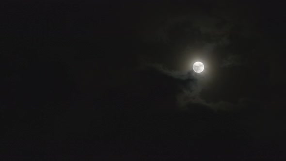 Full Moon with Clouds Passing