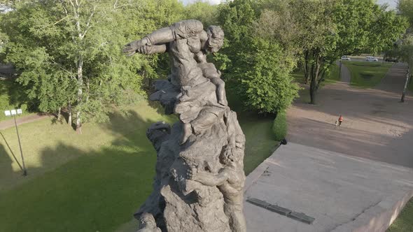 Kyiv, Ukraine: Babi Yar. Memorial Mass Murder of Jews. Aerial View, Flat,gray