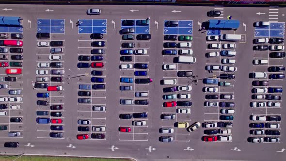 Busy Car Park in the Town