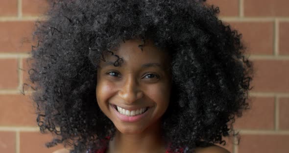 Happy Smiling African American Woman Portrait Shot