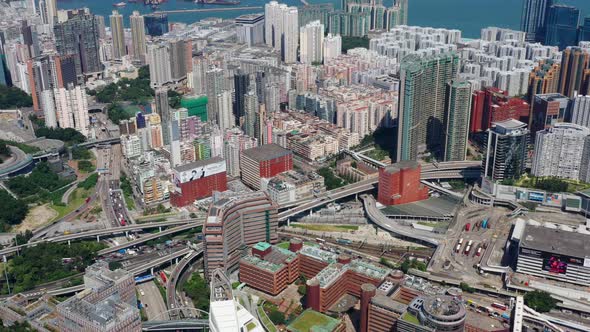 Top view of Hong Kong city