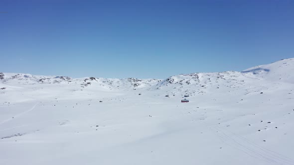 Winter aerial overview Krossdalen Hardangervidda national park - Norway