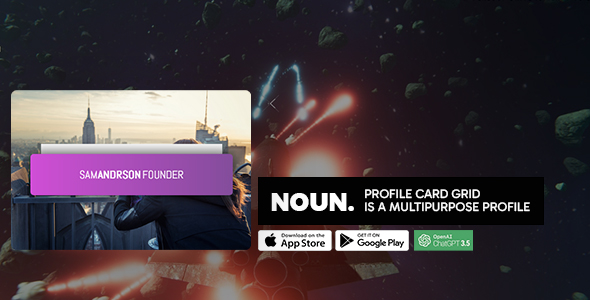 Noun - Profile Card Grid is a Multipurpose Profile
