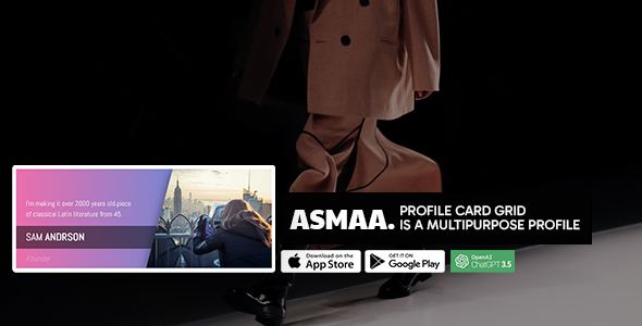 Asmaa - Profile card Grid is a Multipurpose Profile