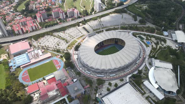 Aerial view of National Stadium And Highway in Selangor