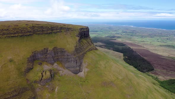 Aerial View of the Mountain Benbulbin in County Sligo Ireland