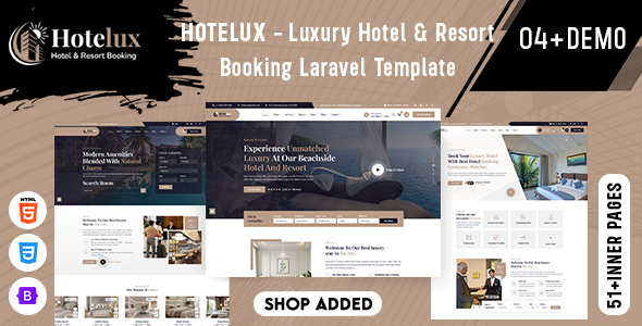 Hotelux - Luxury Hotel & Resort Booking Laravel Template