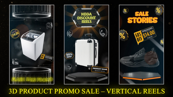 3D Product Promo Sale – Vertical Reels