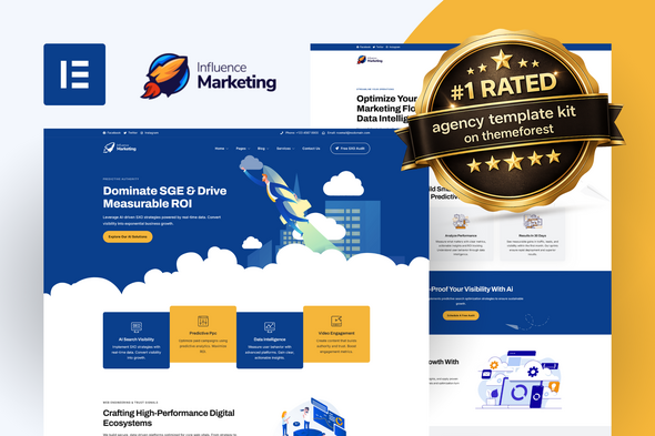 Influence Marketing - SGE, SEO & AI Digital Marketing Agency Elementor Template Kit