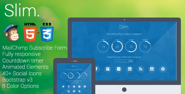 Slim - Responsive & Minimal Coming Soon Page