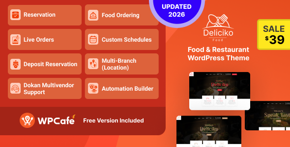 Deliciko - Restaurant WordPress Theme