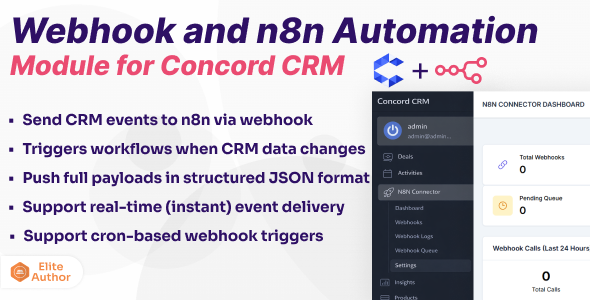 Webhook and n8n Automation Module for Concord CRM