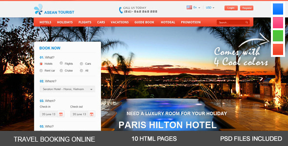 aTourist - hotel, szablon rezerwacji rezerwacji podróży