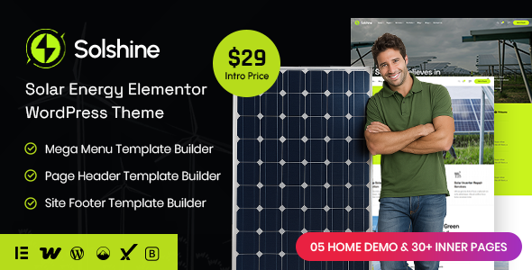 Solshine – Solar Energy Elementor WordPress Theme