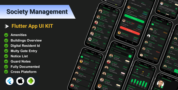 Society Management Flutter App UI Kit | Security Guard App