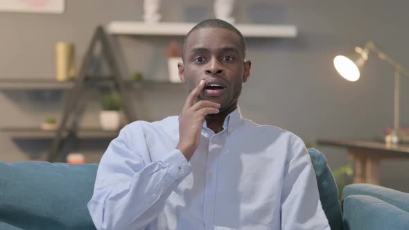 Portrait of African Man Feeling Shocked