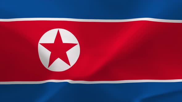 North Korea Waving Flag Animation 4K Moving Wallpaper Background