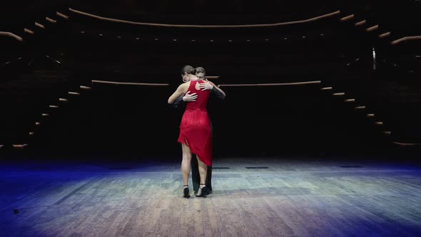 Feet Closeup of Argentinian Tango Dancer in a Red Dress