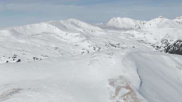 Aerial views of mountain peaks from Loveland Pass, Colorado