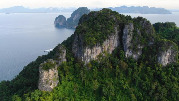 Nature of tropical green islands in sea aerial view