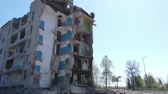 Ruined Residential Building in Borodyanka Kyiv Region Ukraine