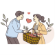 Happy Couple Shopping for Groceries Together - GraphicRiver Item for Sale