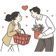 Romantic Couple Exchanging Gifts and Shopping Together - GraphicRiver Item for Sale