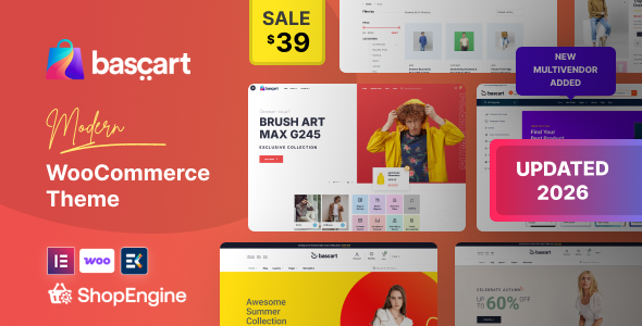Bascart - Multivendor Marketplace & Woocommerce WordPress Theme with Builder