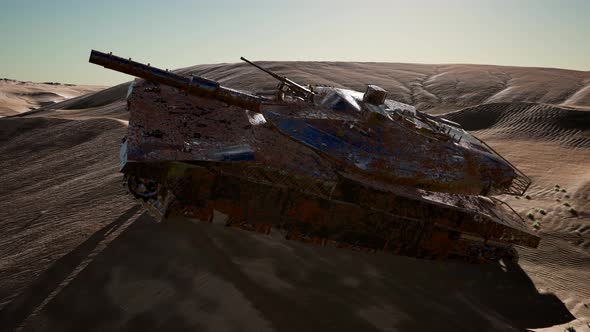 Old Rusty Tank in Desert alt