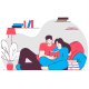 Couple Reading Book Together at Home - GraphicRiver Item for Sale