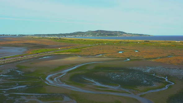 Aerial View Irish coastline