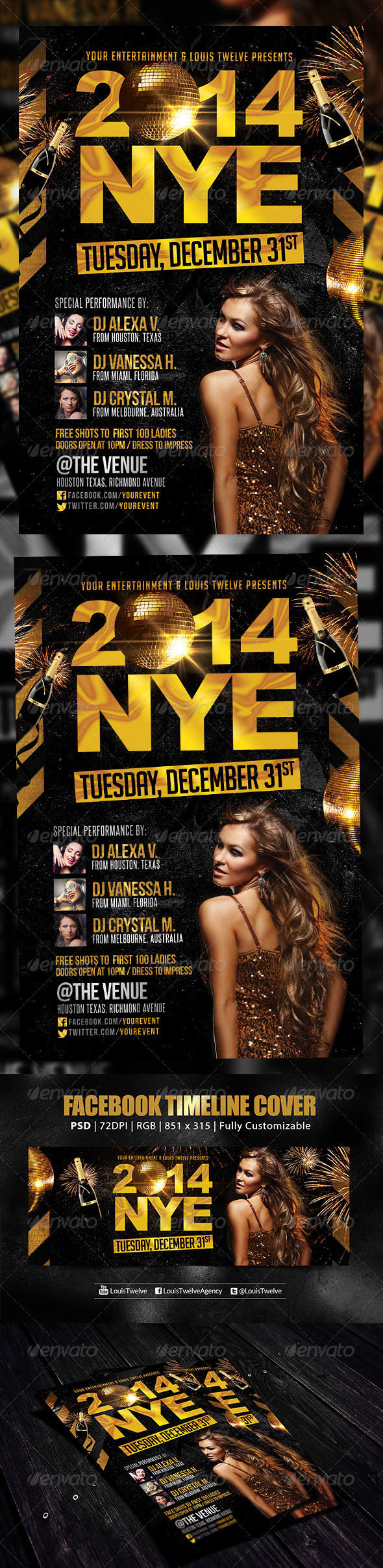 NYE Party | Flyer + FB Cover