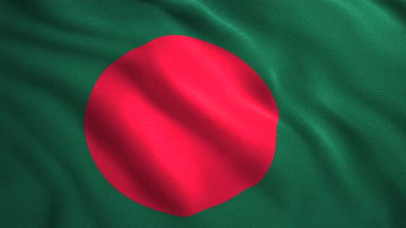 Seamlessly Looping Flag of Bangladesh Blowing Beautifully in the Wind