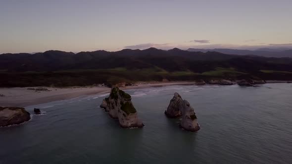 Aerial of spectacular coastline