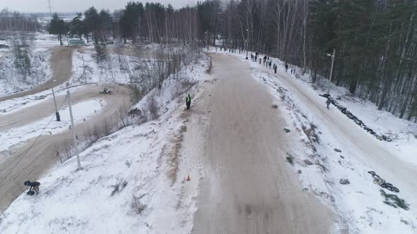 Russia,Snowmobile Races in the Winter Season. Championship on Snowmobiles January 27, 2018