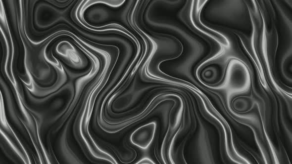 Black White Color Silky Wave Motion Liquid Animated Background