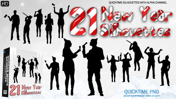 New Year Greeting Silhouettes alt