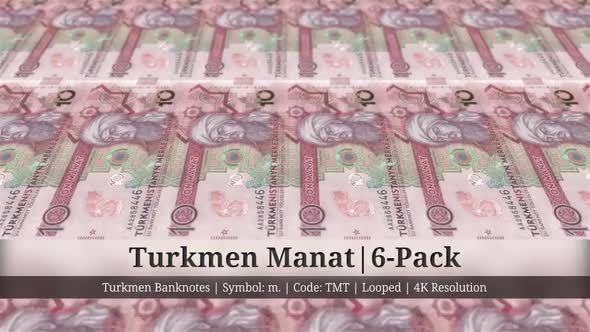 Turkmen Manat | Turkmenistan Currency - 6 Pack | 4K Resolution | Looped