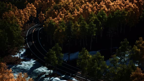 Beautiful Winter Road Seen From Above