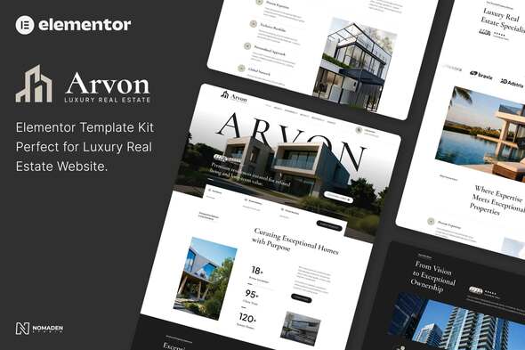ARVON - Luxury Real Estate Elementor Template Kit