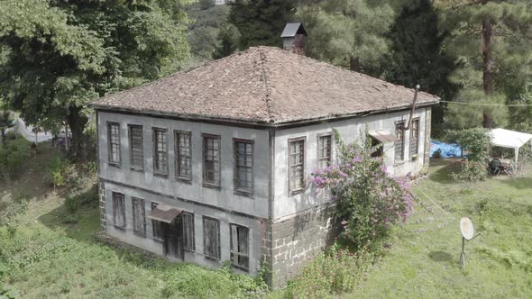 Trabzon City Old House Forest And Mountains Aerial View 3