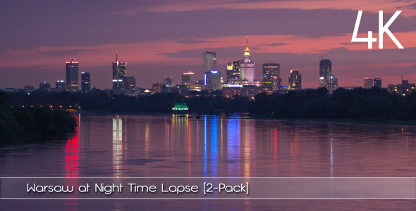 Warsaw at Night Time Lapse (2-Pack)