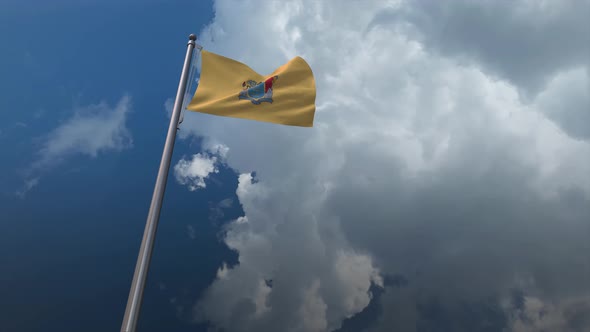 New Jersey State Flag Waving 4K