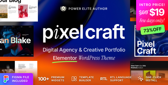 Pixel Craft – Digital Agency & Creative Portfolio WordPress Theme