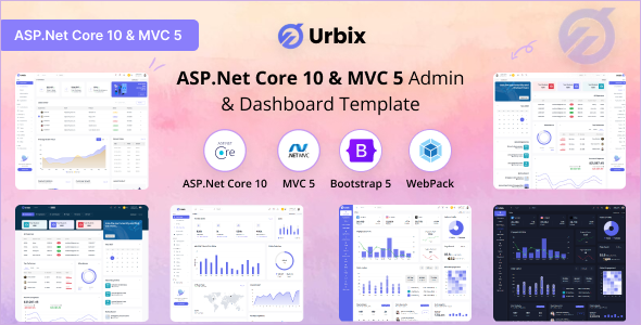 Urbix - ASP.Net Core 10 & MVC 5 Admin & Dashboard Template