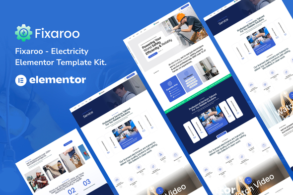 Fixaroo – Electricity Services Elementor Template Kit