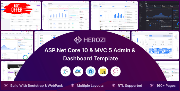 Herozi - ASP.Net Core 10 & MVC 5 Admin & Dashboard Template