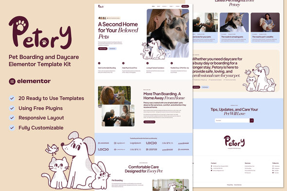 Petory - Pet Boarding & Daycare Elementor Template Kit